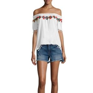 Christophe Sauvat Smoke Embroidered Cotton Top